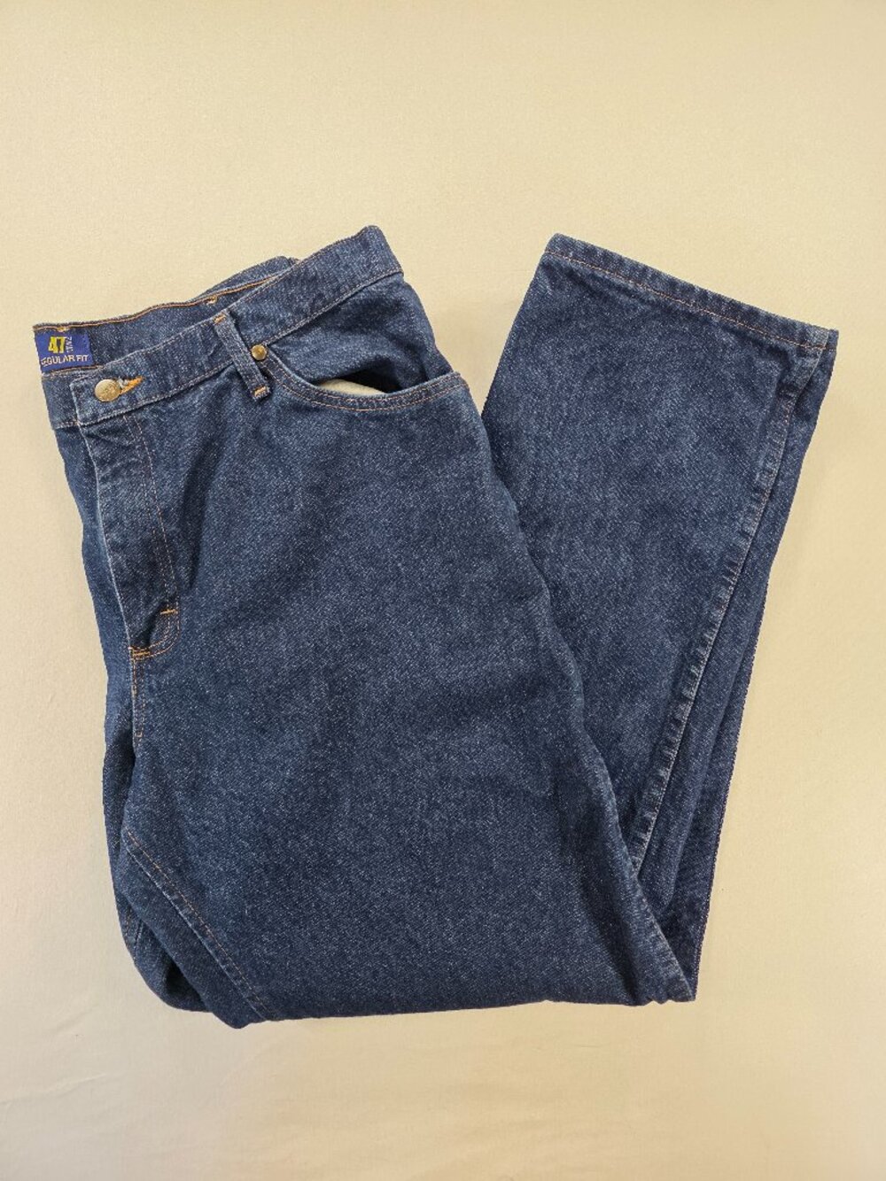 Wrangler Jeans Mens 38x30 Blue Denim Regular Fit Straight Leg Zip Fly 47MWZ